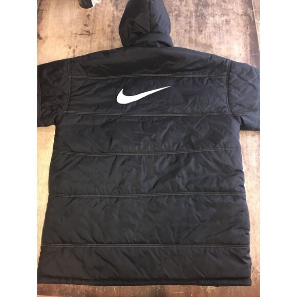 Vintage Nike Reversible Parka Block Letters Spellout Gray/green Black Large - Picture 8 of 8